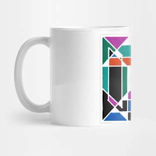 Purple Green Orange Blue Geometric Abstract Acrylic Painting Mug